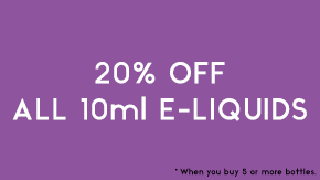 20% off all 10ml eliquids